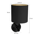 Wandlamp Noor | 2 lichts | Ø 18 cm | 37 cm hoog | goud & zwart - Afbeelding 3