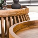 Salontafelset Tweak Curve | 2-delig | Ø 80/Ø 60 cm | mango | zandkleur - Afbeelding 4