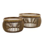 Salontafelset Tweak Curve | 2-delig | Ø 80/Ø 60 cm | mango | zandkleur - Afbeelding 7