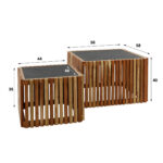 Salontafel set van 2 Slate | 58x58x40 cm | leisteen - Afbeelding 5