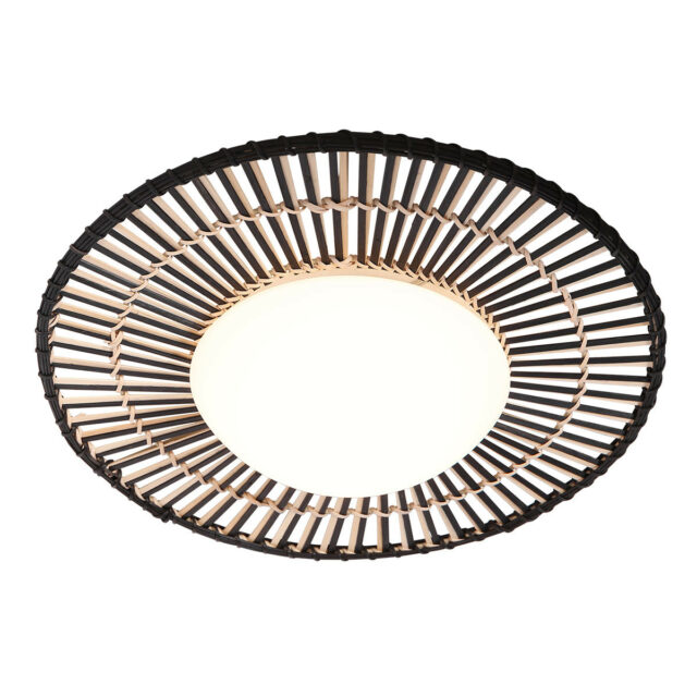 Plafonnière Aura | 1 lichts | E27 | naturel & zwart - Afbeelding 1