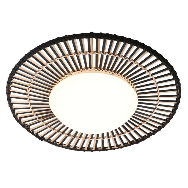 Plafonnière Aura | 1 lichts | E27 | naturel & zwart - Afbeelding 8