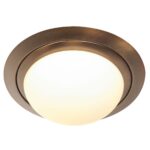 Plafonnière Ikaro | 1 lichts | brons & wit | Ø 30 cm - Afbeelding 2