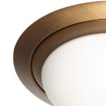 Plafonnière Ikaro | 1 lichts | brons & wit | Ø 30 cm - Afbeelding 3