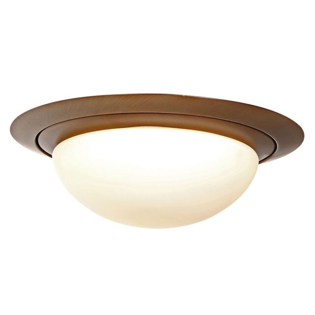 Plafonnière Ikaro | 1 lichts | brons & wit | Ø 30 cm - Afbeelding 1