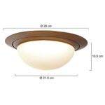Plafonnière Ikaro | 1 lichts | brons & wit | Ø 30 cm - Afbeelding 5