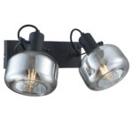 Wandlamp Glaslic | 2-lichts | smoke glas & zwart