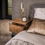 Nachtkastje set Wave | 2 stuks l+r | 40x35x20 cm | mango zandkleur - Afbeelding 3