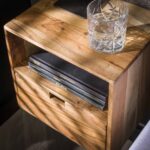 Hangende nachtkastjes Flat | set van 2 | 30x25x30 cm | acacia natuur - Afbeelding 3