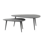 Salontafel set van 2 niervormig | Ceramic | 100x50x40 cm | zwart - Afbeelding 3