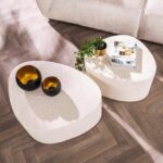 Salontafel set|2 driehoekig stone | Marmer composiet - Afbeelding 2