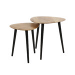 Bijzettafel set|2 driehoek organisch | Massief ac - Afbeelding 3