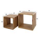 Salontafel set|2 rib | Teakhout verweerd - Afbeelding 3