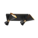 Wandlamp Preto | 2 lichts | Goud, Zwart - Afbeelding 2