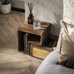 Nachtkastje Set|2 brass | Massief mango zandkleur - Afbeelding 4