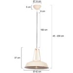 Hanglamp Eden | 1 lichts | Crème, Wit - Afbeelding 7