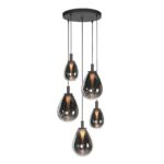 Hanglamp Glimsy | 5 lichts | Zwart