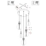 Hanglamp Glimsy | 5 lichts | Zwart - Afbeelding 7