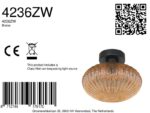 Plafondlamp Bloeba | 1 lichts | Amberkleurig, Zwart - Afbeelding 7